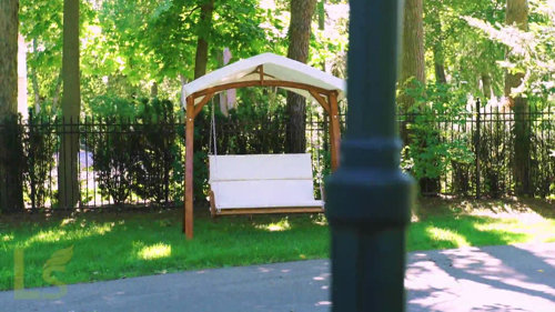 Porch swing with best sale canopy leisure season wswc102